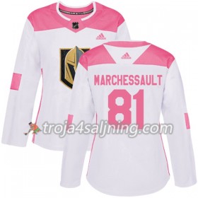 Vegas Golden Knights tröja Jonathan Marchessault 81 Vit 2017-2018 Adidas Rosa Fashion Authentic - Dame NHL Tröjor